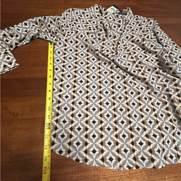 Tommy Hilfiger Black and Cream Puff Sleeve Blouse, Suit Separate - Picture 11 of 14